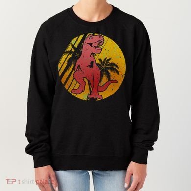 Retro Dinosaur Sunset Women's Sweatshirt