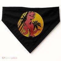 Retro Dinosaur Sunset USA-Made Doggie Bandana thumb 0