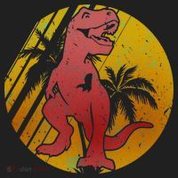 Retro Dinosaur Sunset Beanie thumb 2