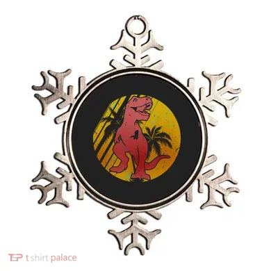 Retro Dinosaur Sunset Ornament