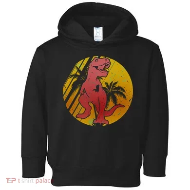 Retro Dinosaur Sunset Toddler Hoodie