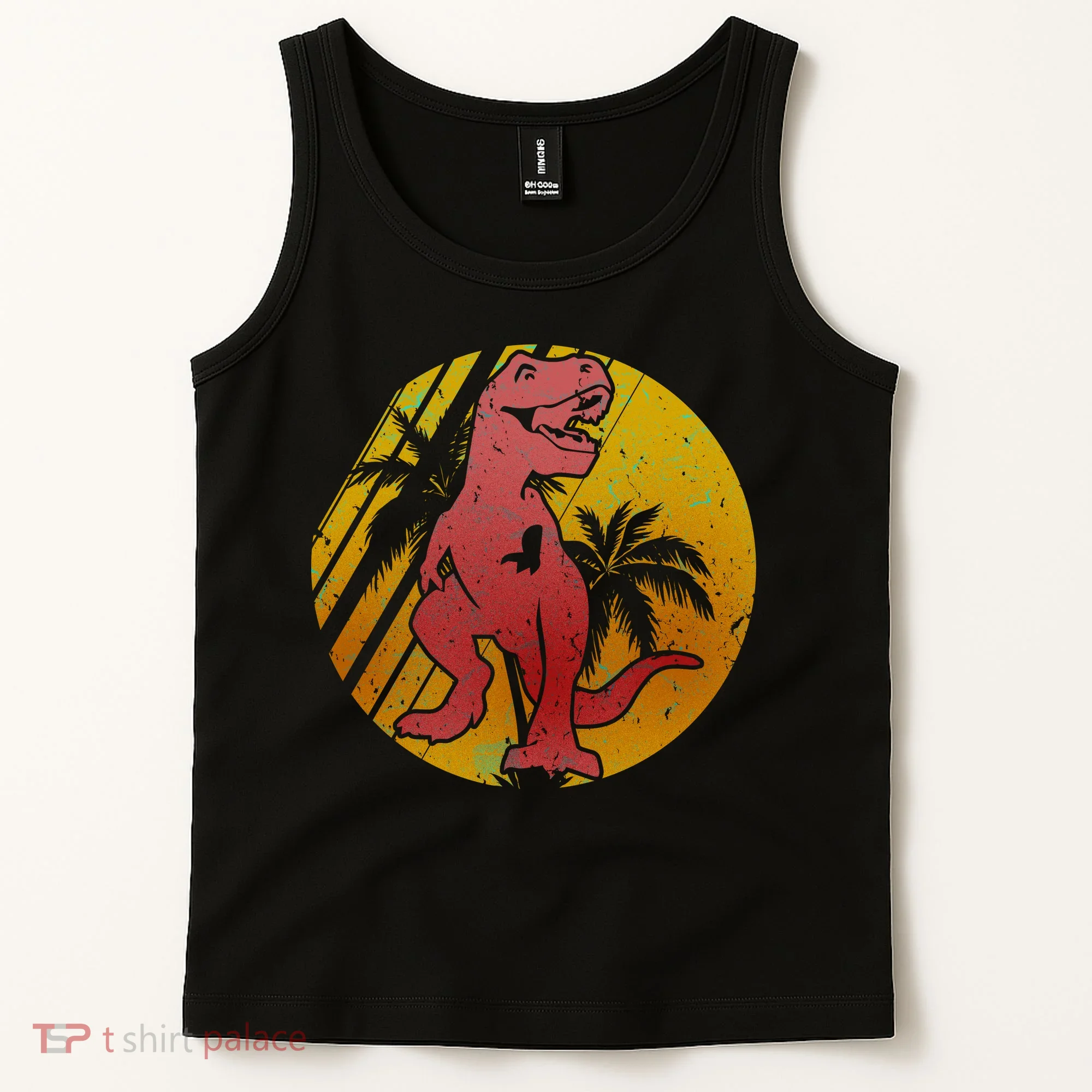 Retro Dinosaur Sunset Tank Top