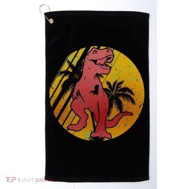 Retro Dinosaur Sunset Golf Towel