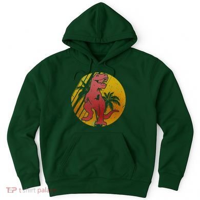 Retro Dinosaur Sunset Hoodie