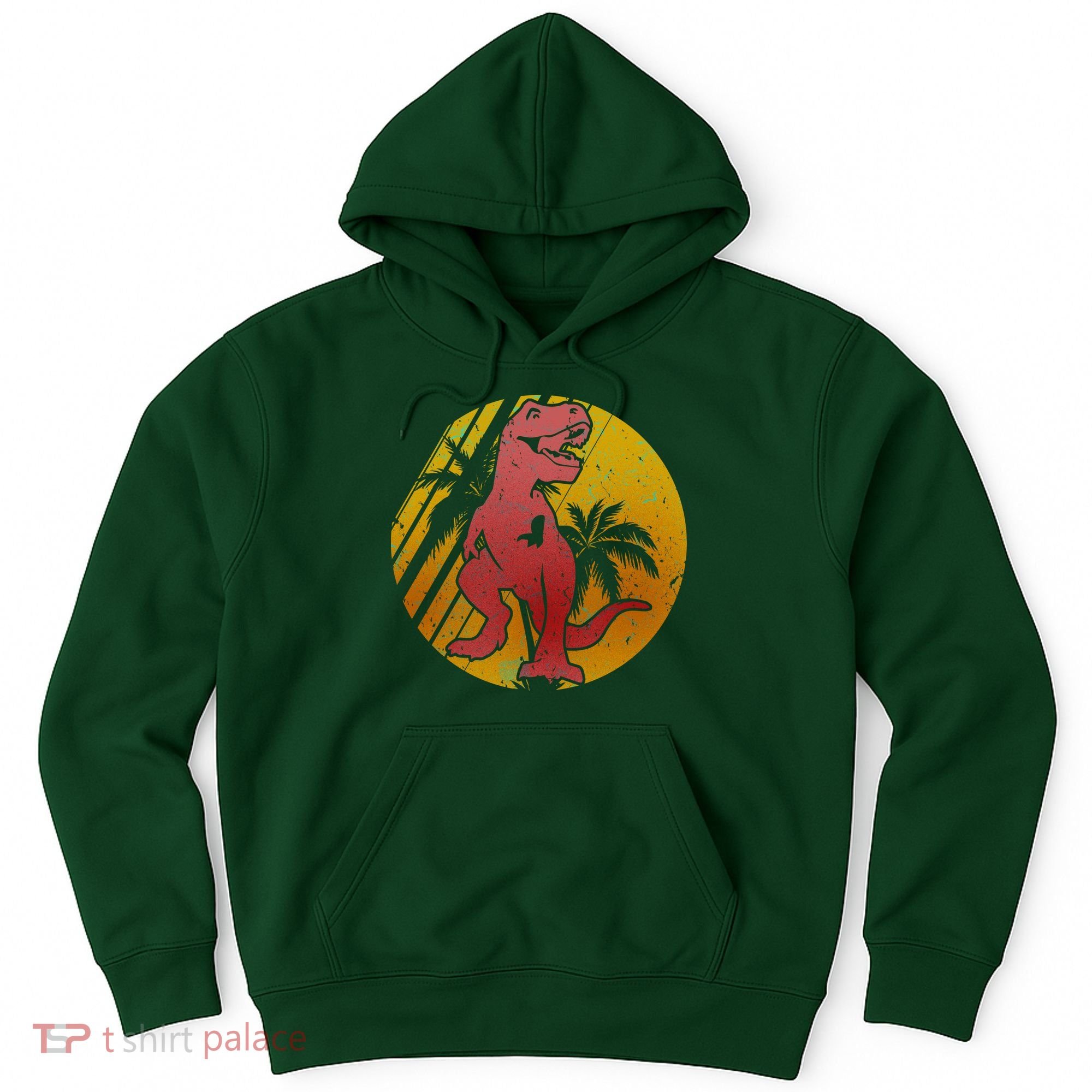 Retro Dinosaur Sunset Hoodie
