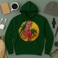 Retro Dinosaur Sunset Hoodie thumb 3