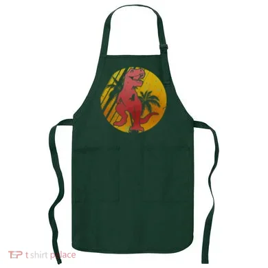 Retro Dinosaur Sunset Apron