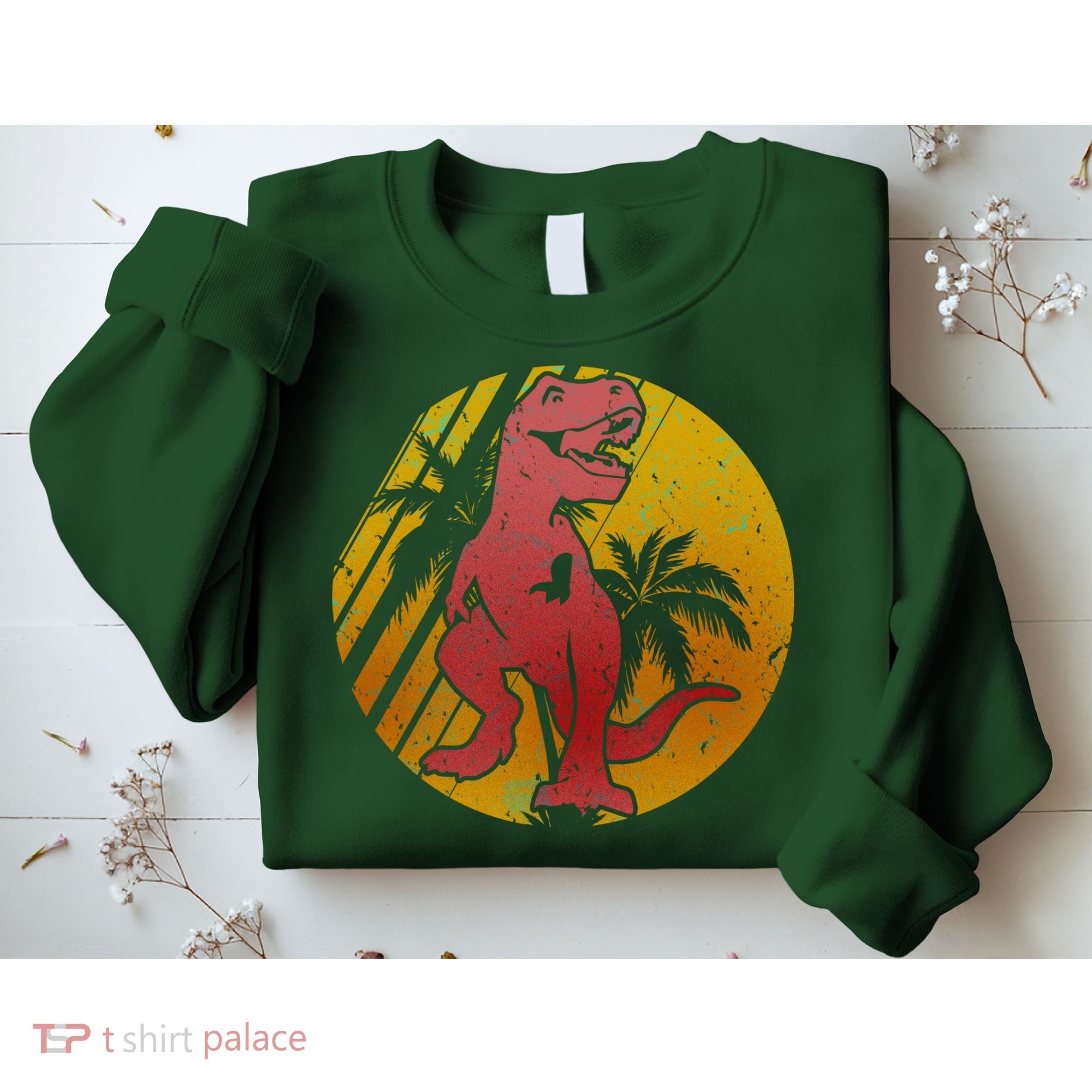 Retro Dinosaur Sunset Sweatshirt