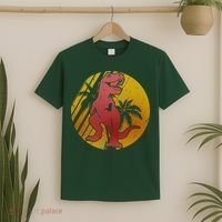 Retro Dinosaur Sunset T-Shirt thumb 2