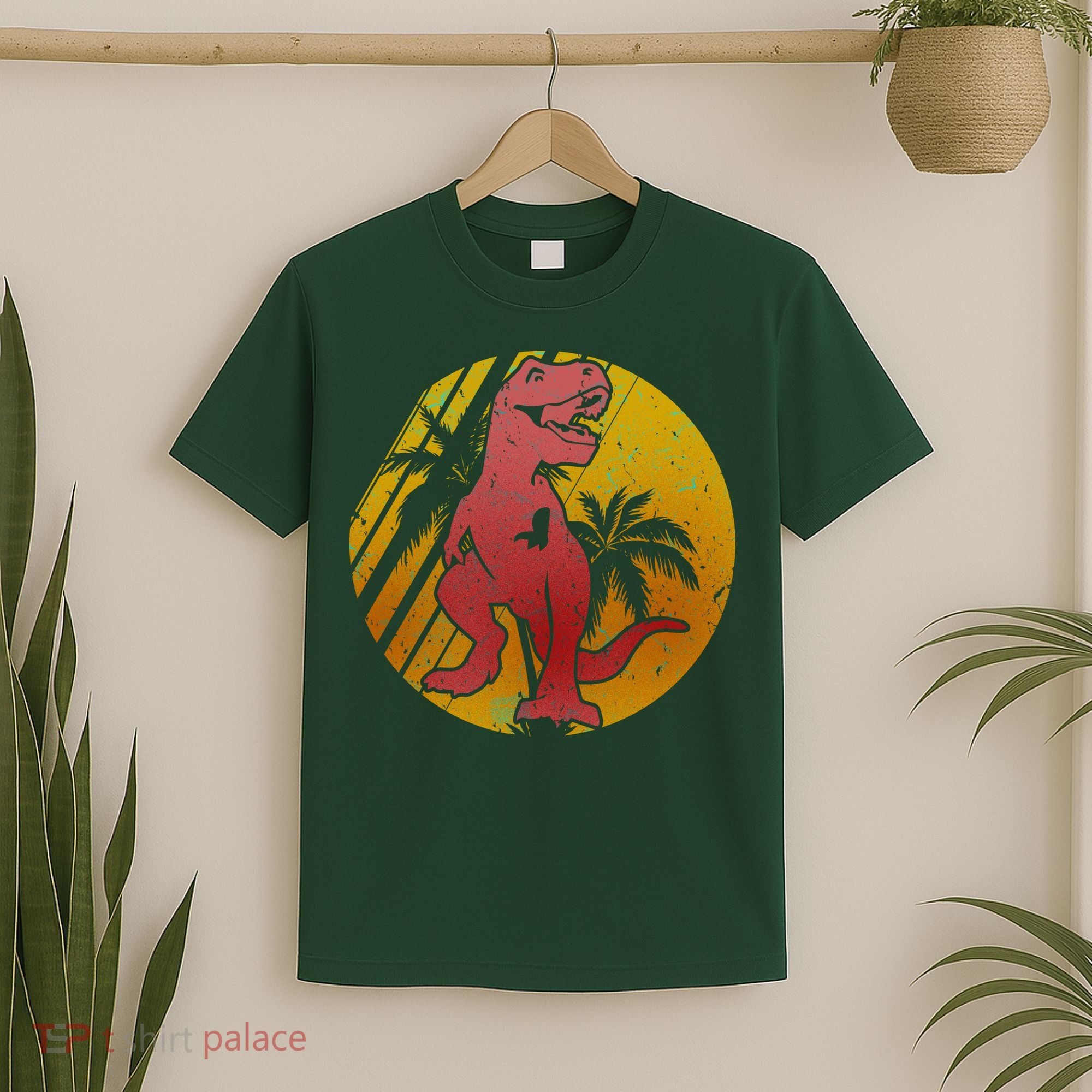 Retro Dinosaur Sunset T-Shirt