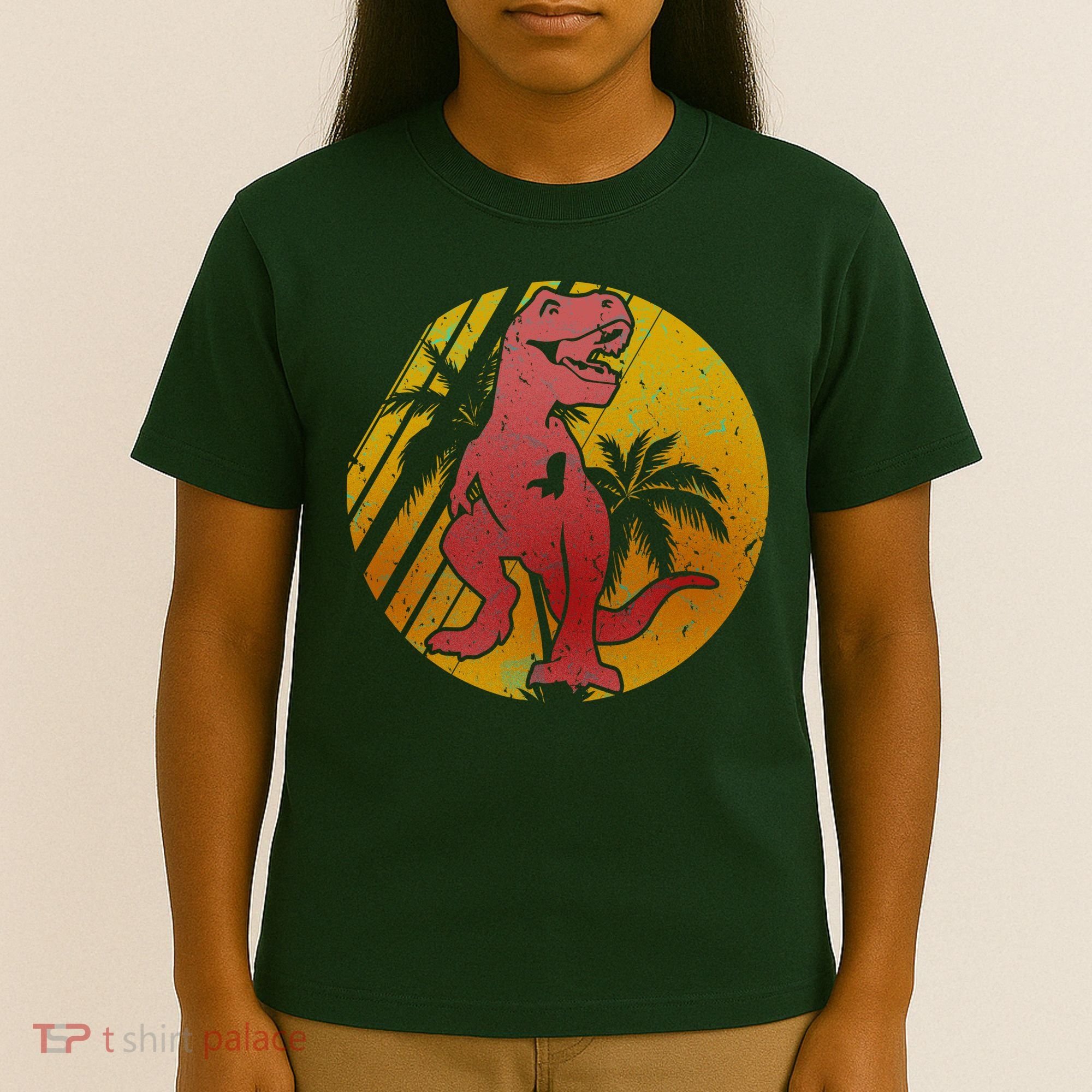 Retro Dinosaur Sunset T-Shirt