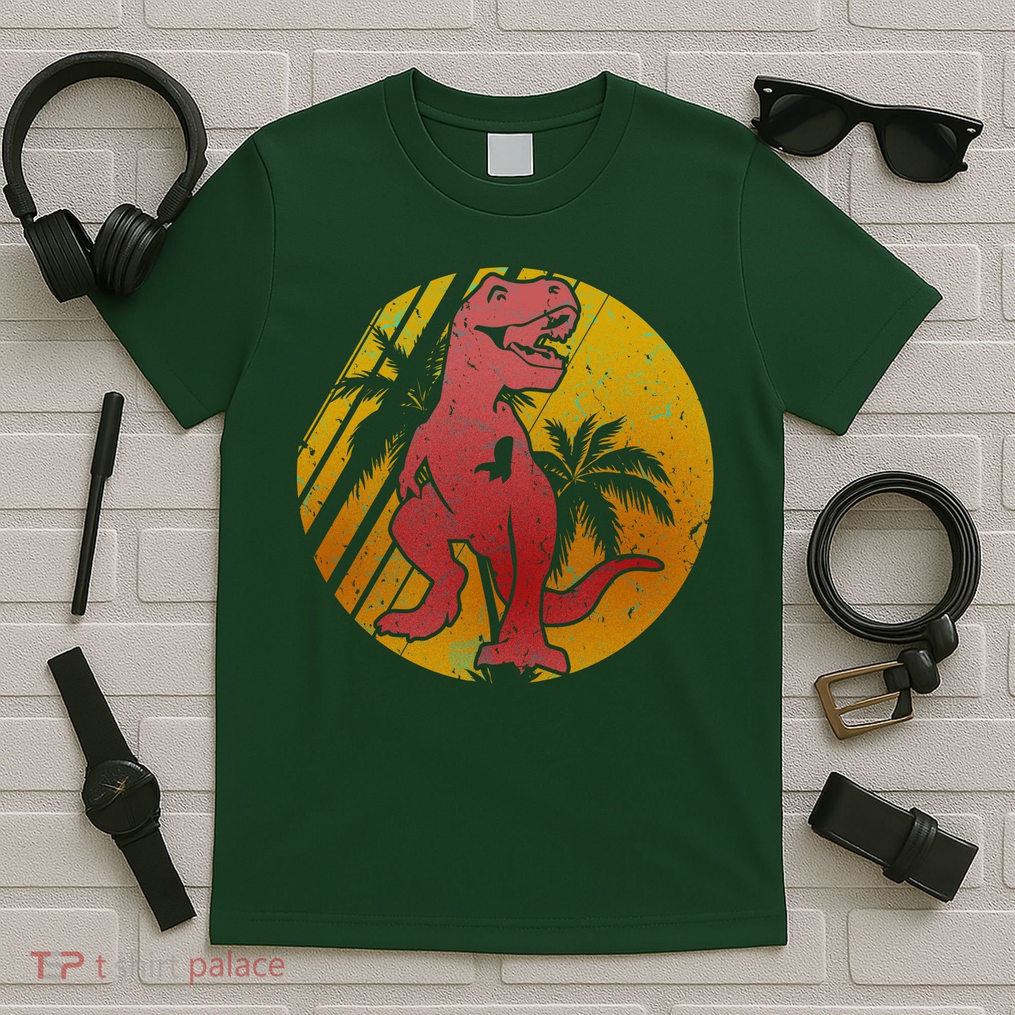 Retro Dinosaur Sunset T-Shirt