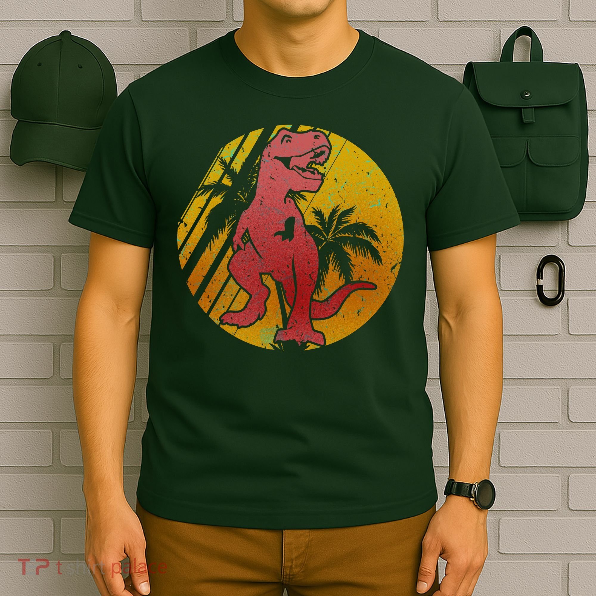 Retro Dinosaur Sunset T-Shirt