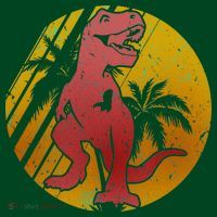 Retro Dinosaur Sunset T-Shirt thumb 7
