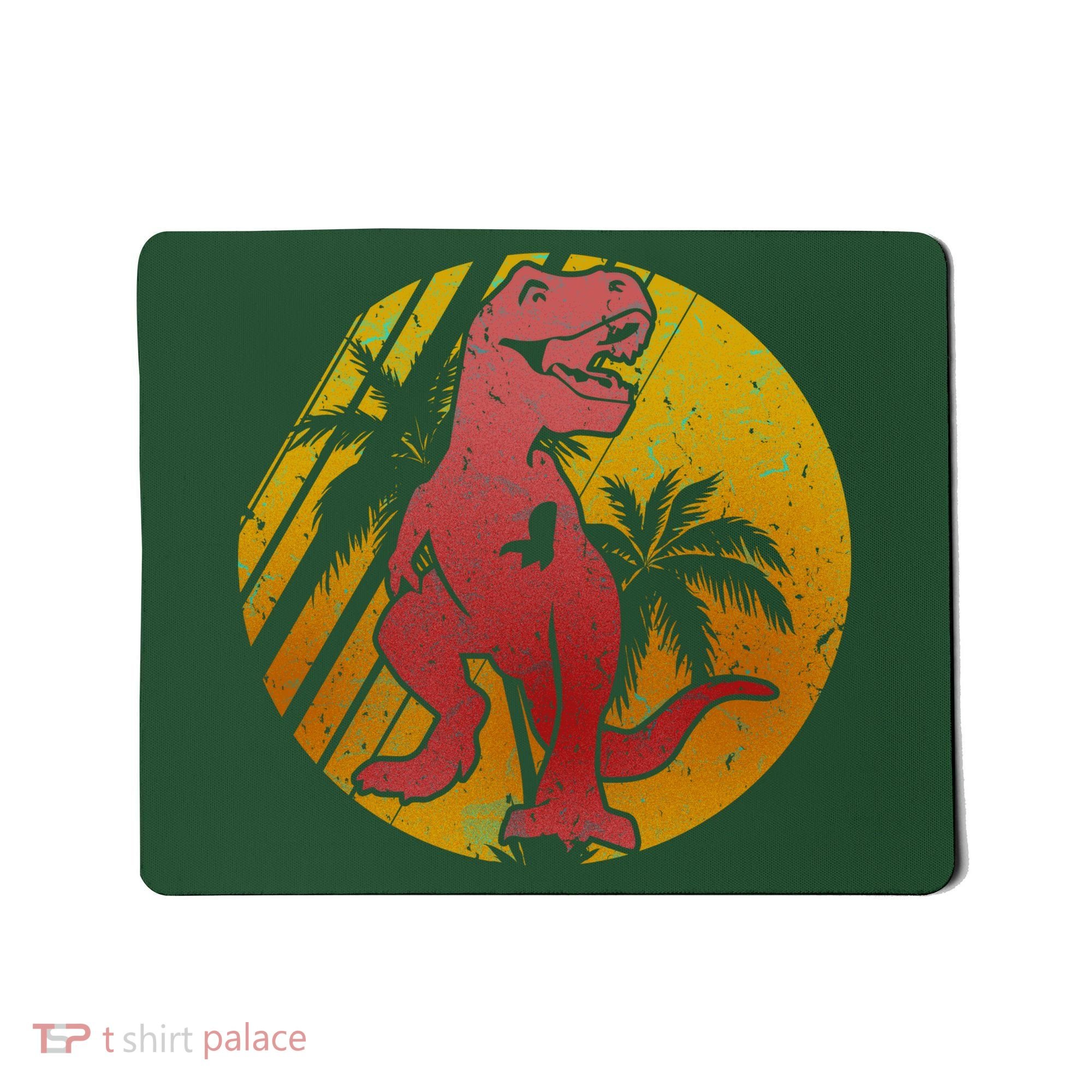 Retro Dinosaur Sunset Mousepad