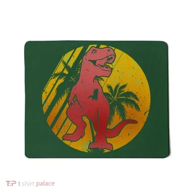 Retro Dinosaur Sunset Mousepad