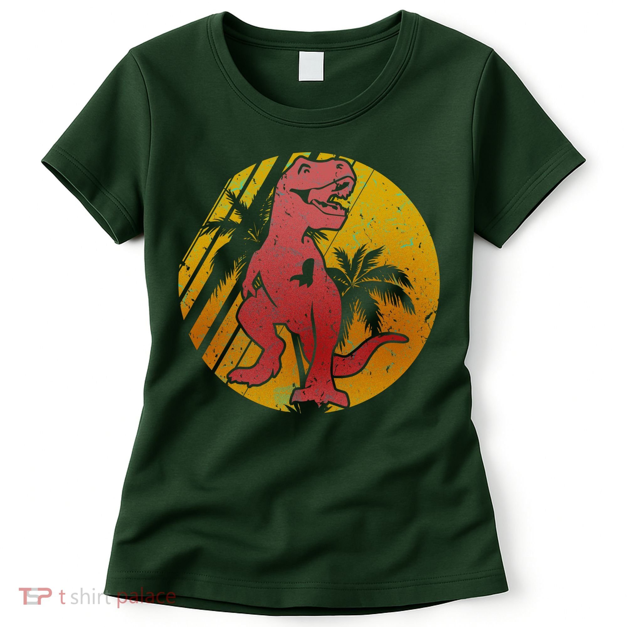 Retro Dinosaur Sunset Women's T-Shirt
