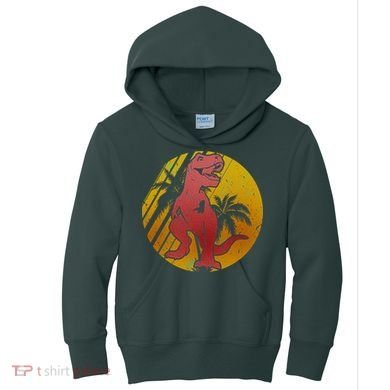 Retro Dinosaur Sunset Kids Hoodie