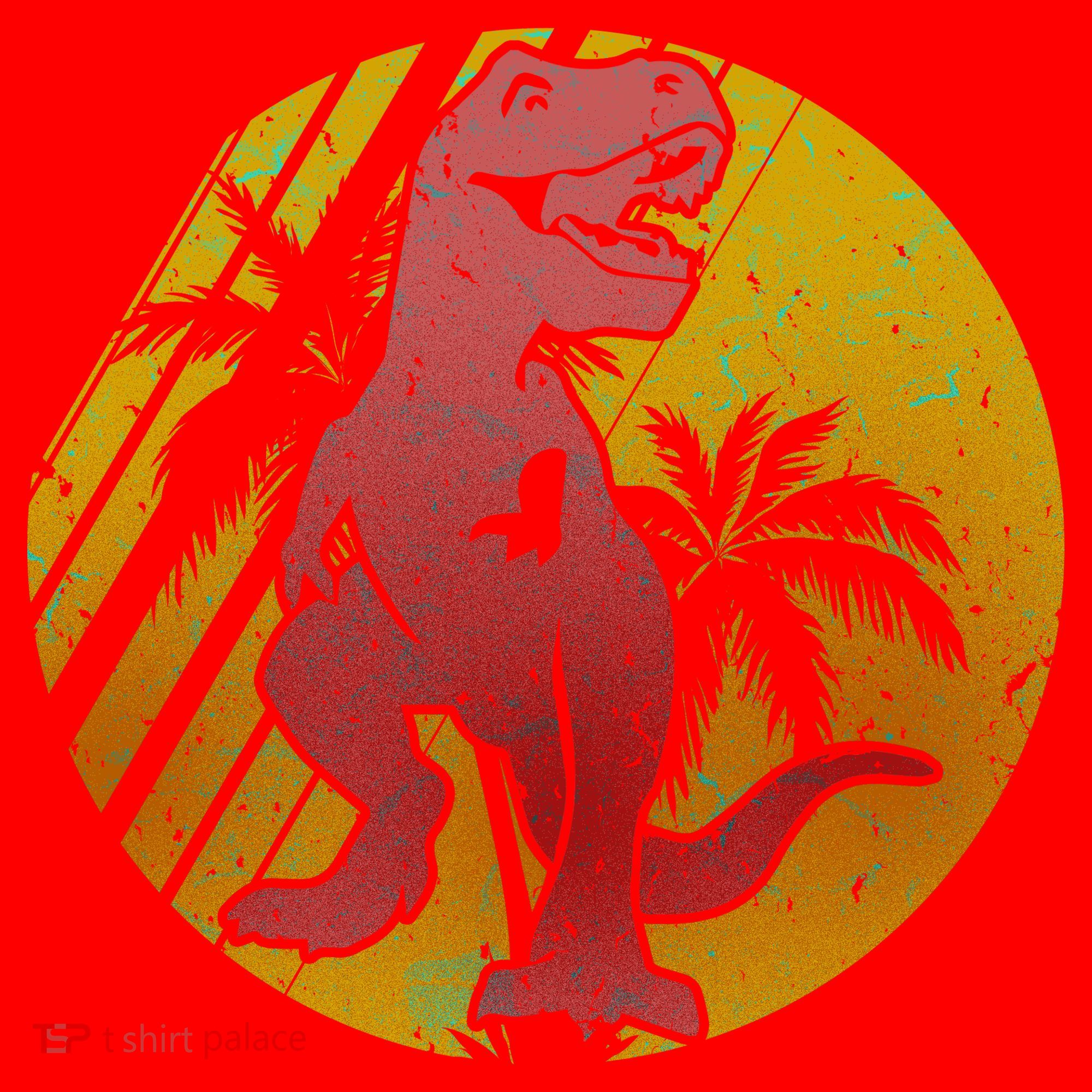 Retro Dinosaur Sunset Santa Hat