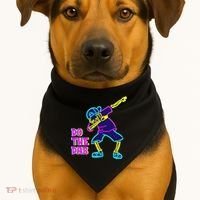 Retro Do the Dab Neon Skeleton USA-Made Doggie Bandana thumb 1