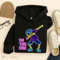 Retro Do the Dab Neon Skeleton Hoodie thumb 4