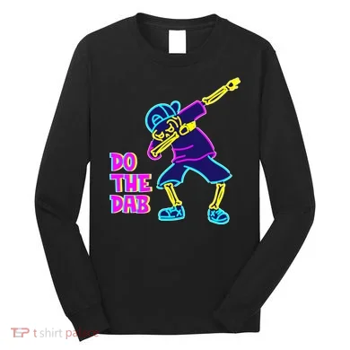 Retro Do the Dab Neon Skeleton Long Sleeve Shirt