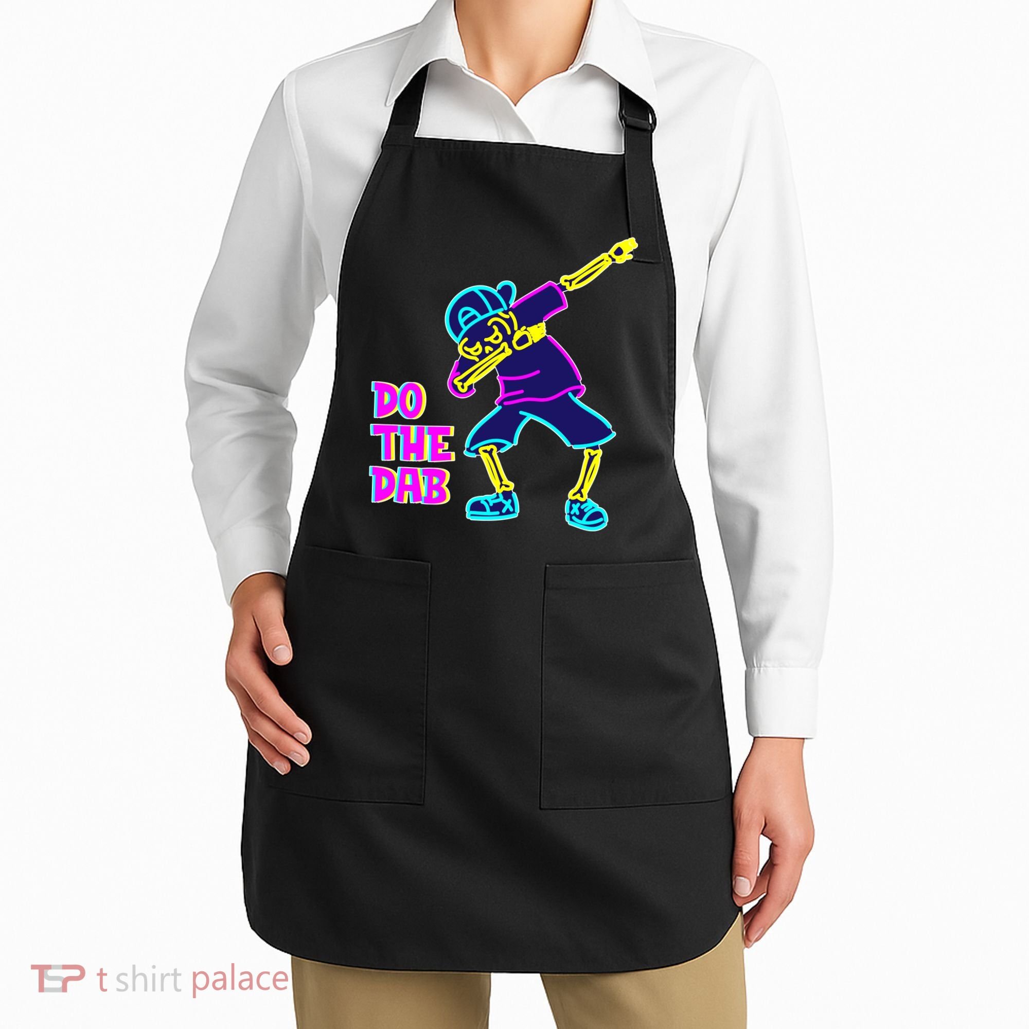 Retro Do the Dab Neon Skeleton Apron
