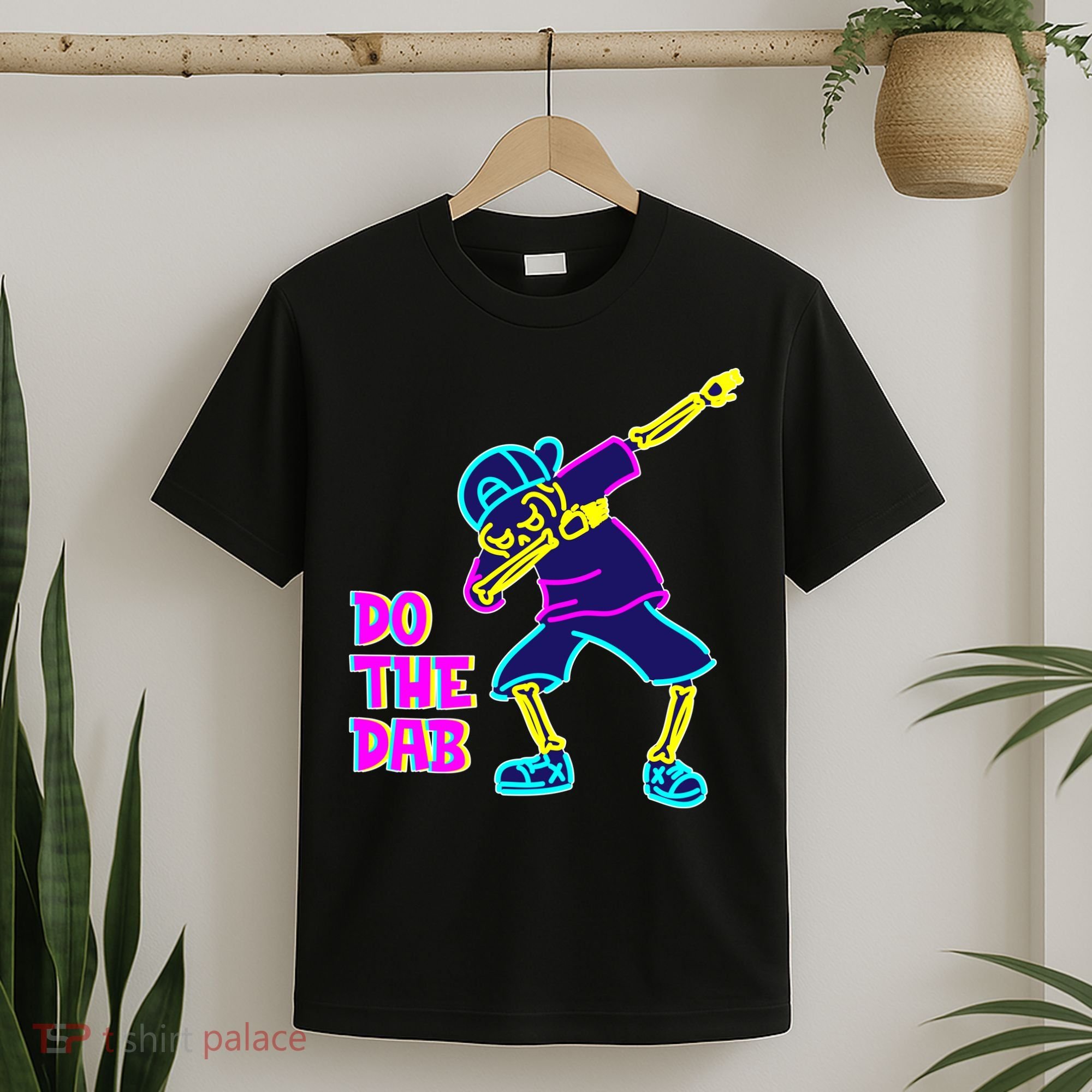 Retro Do the Dab Neon Skeleton T-Shirt