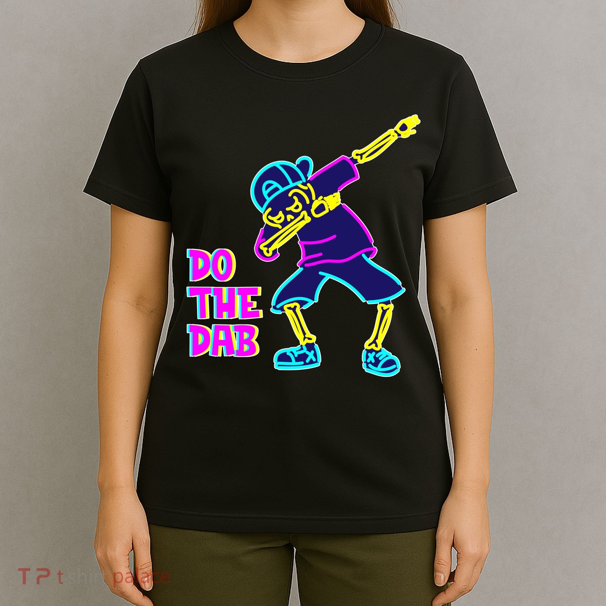 Retro Do the Dab Neon Skeleton T-Shirt