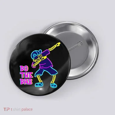 Retro Do the Dab Neon Skeleton Button