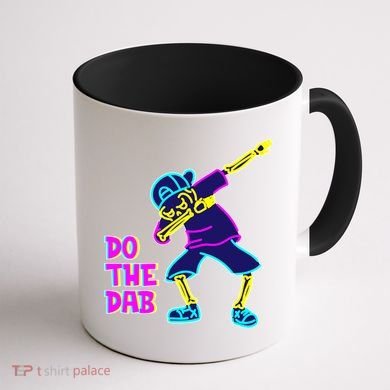 Retro Do the Dab Neon Skeleton Coffee Mug back