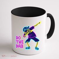 Retro Do the Dab Neon Skeleton Coffee Mug thumb 1