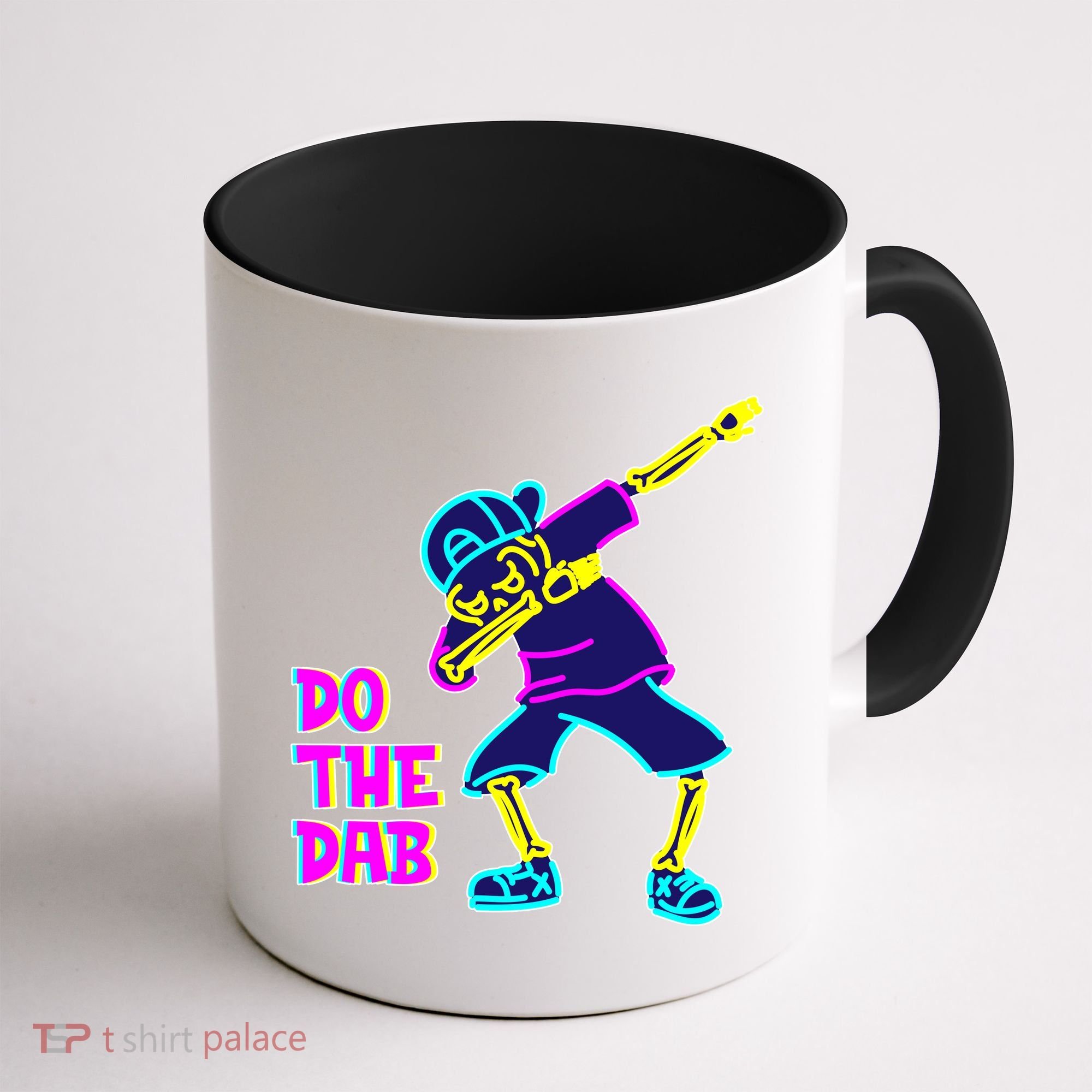 Retro Do the Dab Neon Skeleton Coffee Mug