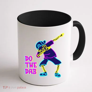 Retro Do the Dab Neon Skeleton Coffee Mug back