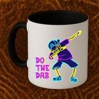 Retro Do the Dab Neon Skeleton Coffee Mug thumb 2