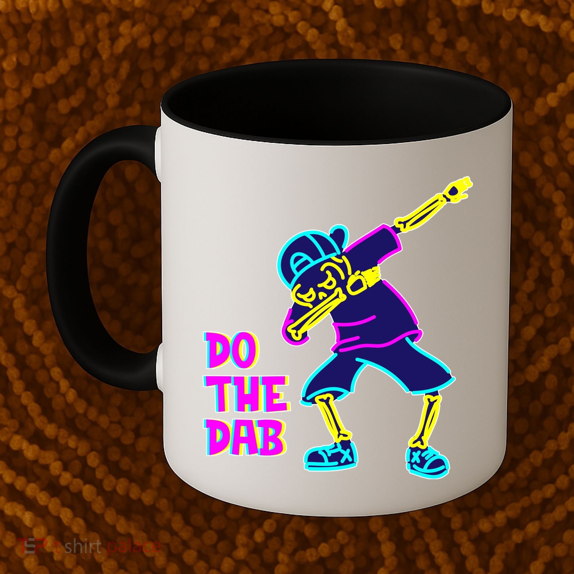 Retro Do the Dab Neon Skeleton Coffee Mug