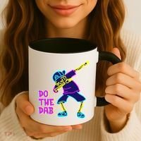 Retro Do the Dab Neon Skeleton Coffee Mug thumb 3