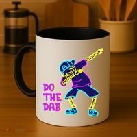 Retro Do the Dab Neon Skeleton Coffee Mug thumb 4