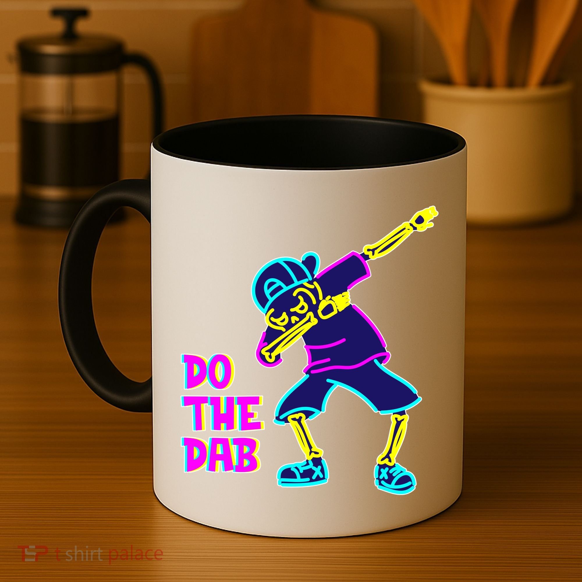 Retro Do the Dab Neon Skeleton Coffee Mug