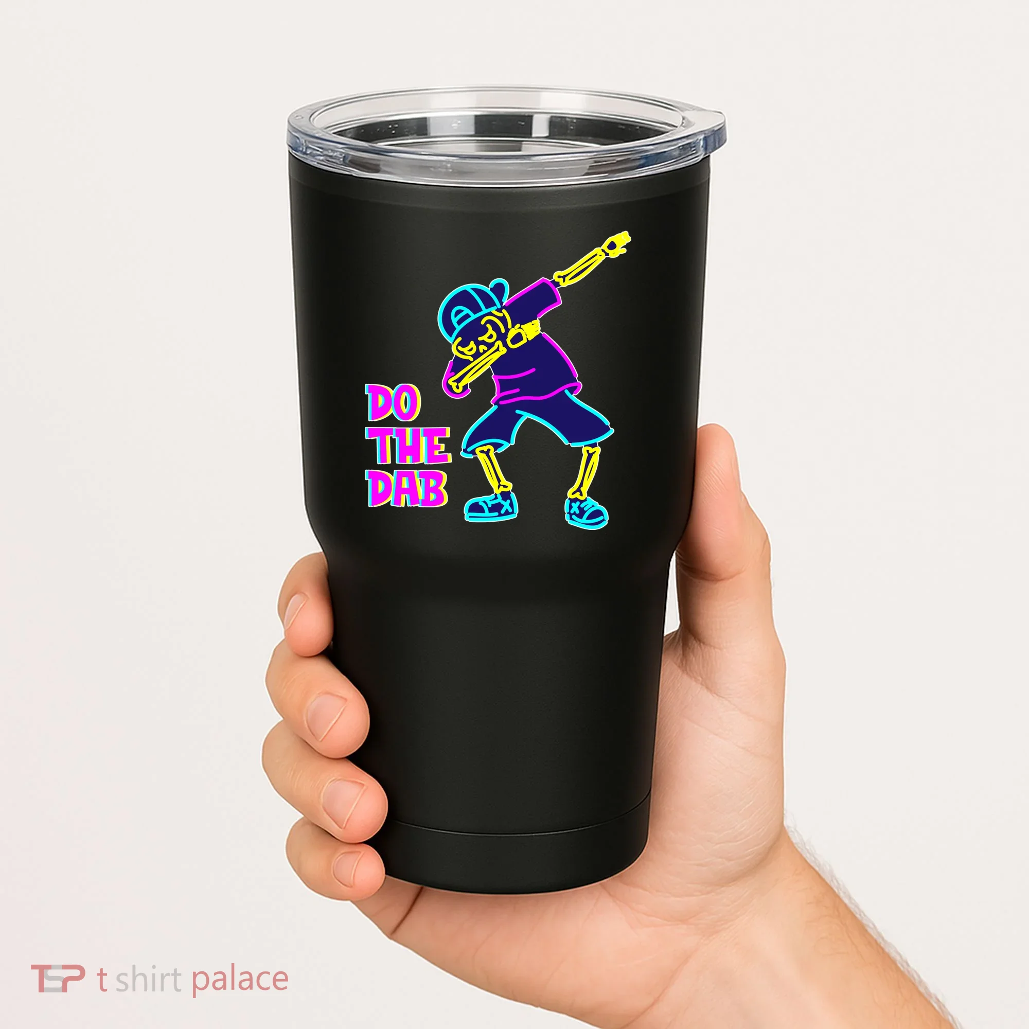 Retro Do the Dab Neon Skeleton Tumbler