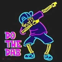 Retro Do the Dab Neon Skeleton Tumbler thumb 3