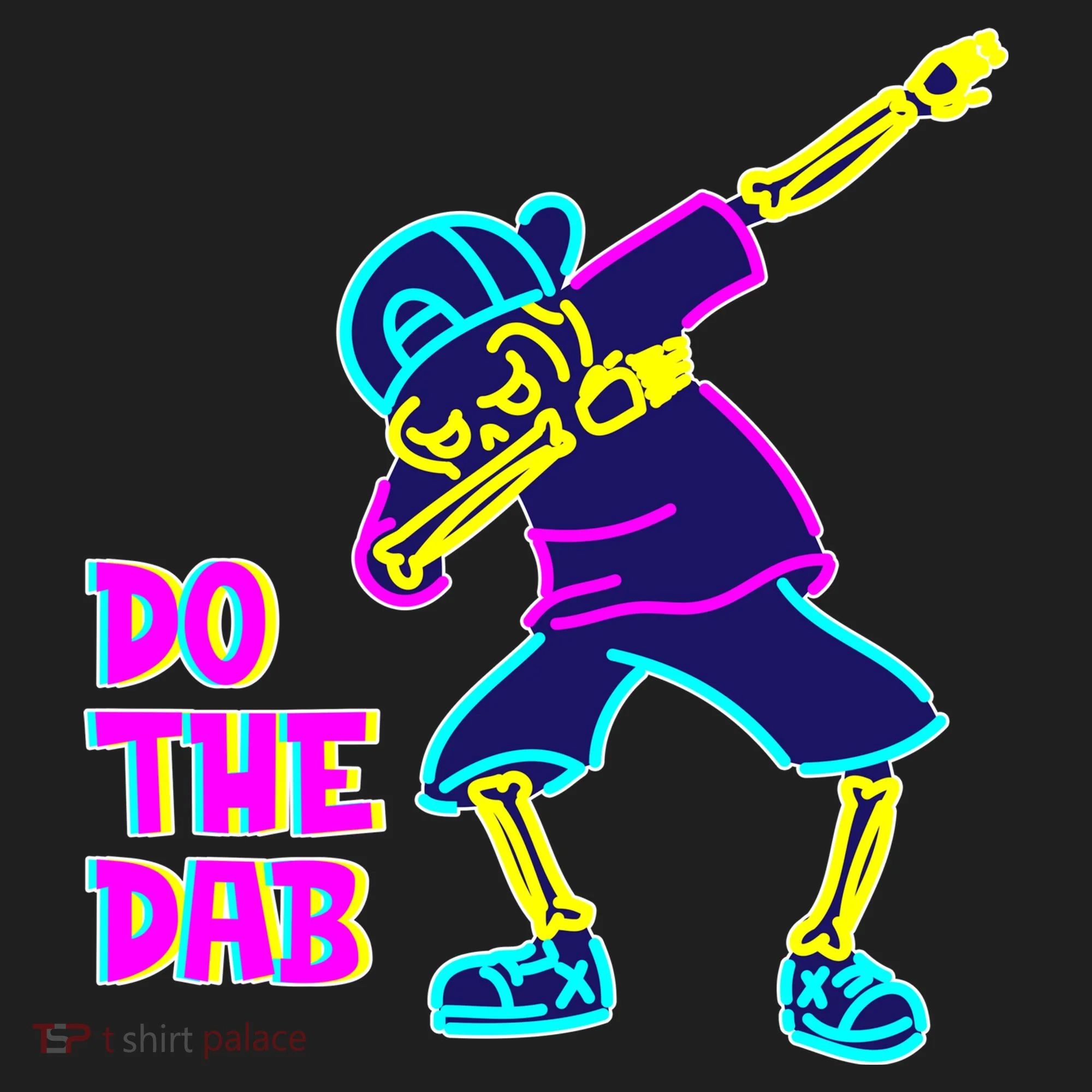 Retro Do the Dab Neon Skeleton Tumbler
