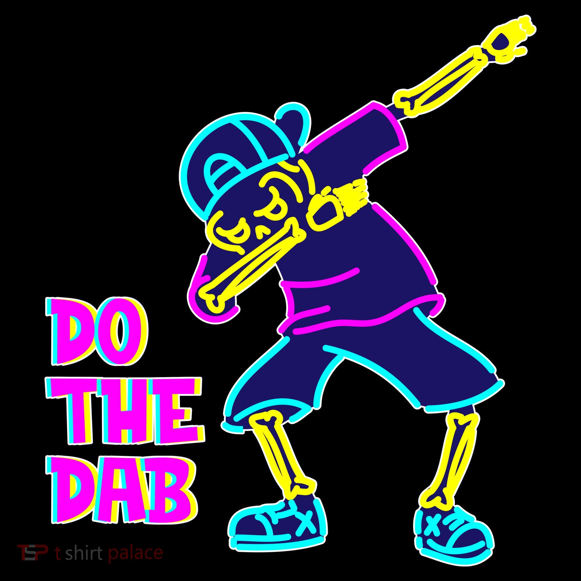 Retro Do the Dab Neon Skeleton Ornament