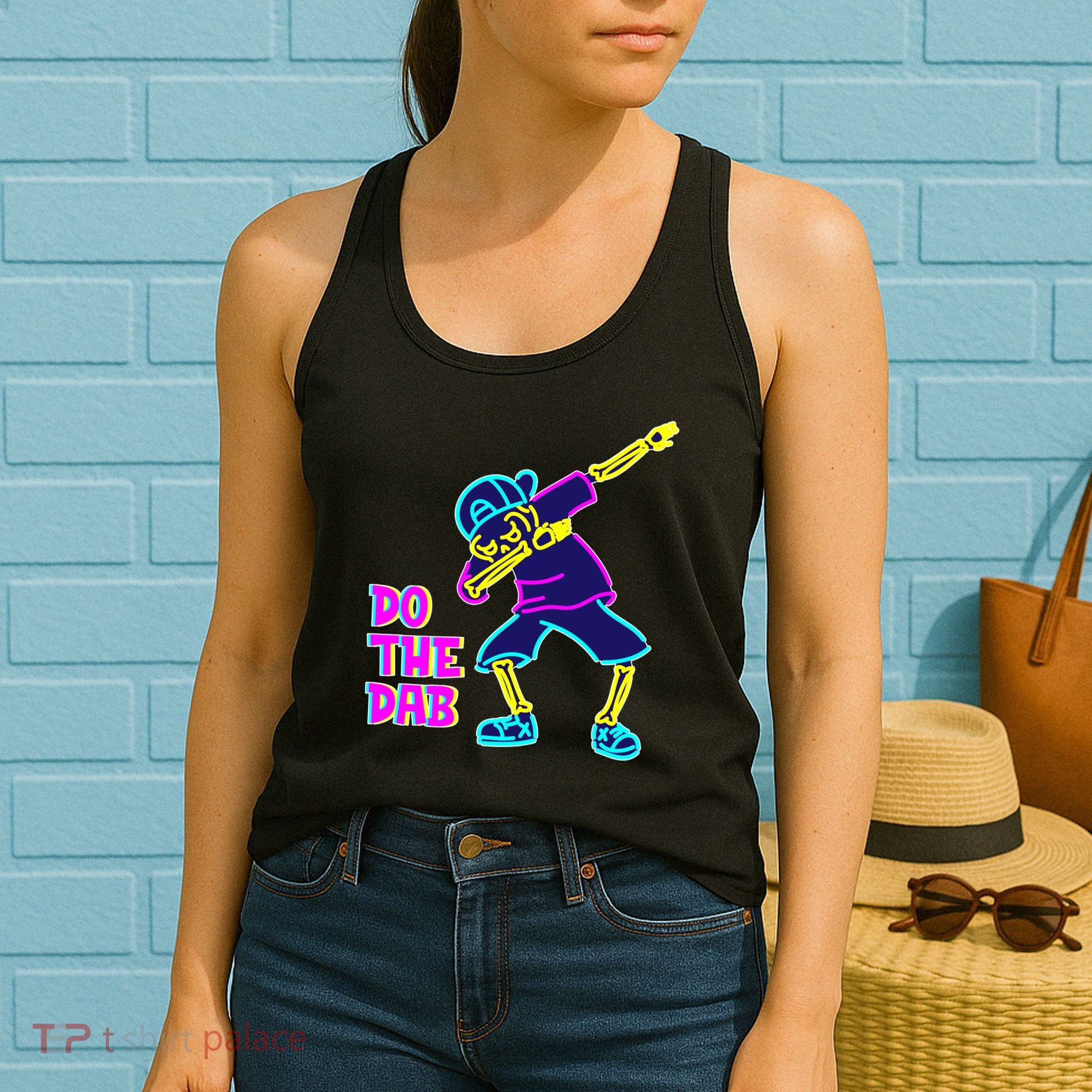 Retro Do the Dab Neon Skeleton Women's Tank Top