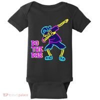 Retro Do the Dab Neon Skeleton Baby Bodysuit thumb 0