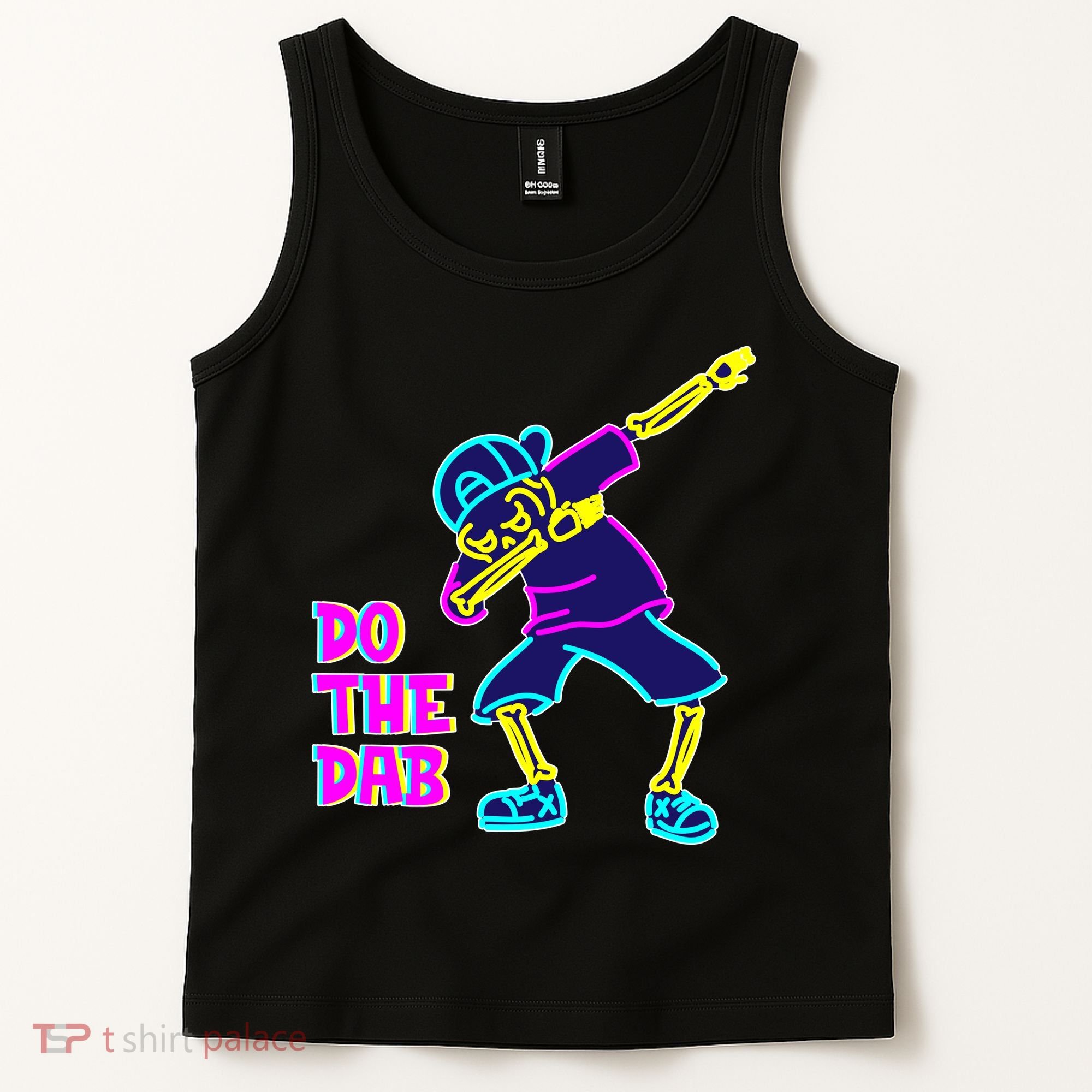 Retro Do the Dab Neon Skeleton Tank Top