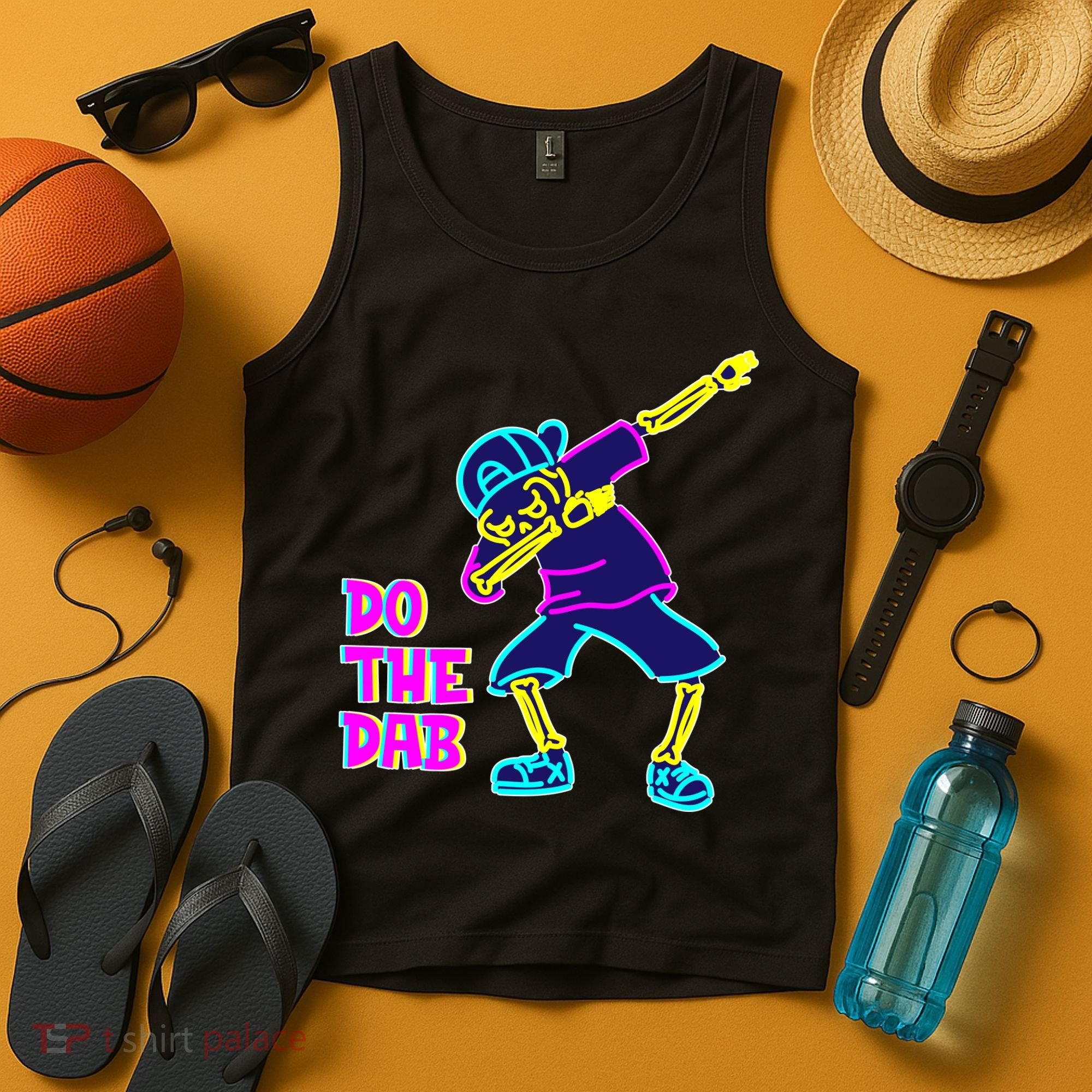 Retro Do the Dab Neon Skeleton Tank Top