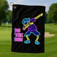 Retro Do the Dab Neon Skeleton Golf Towel thumb 1
