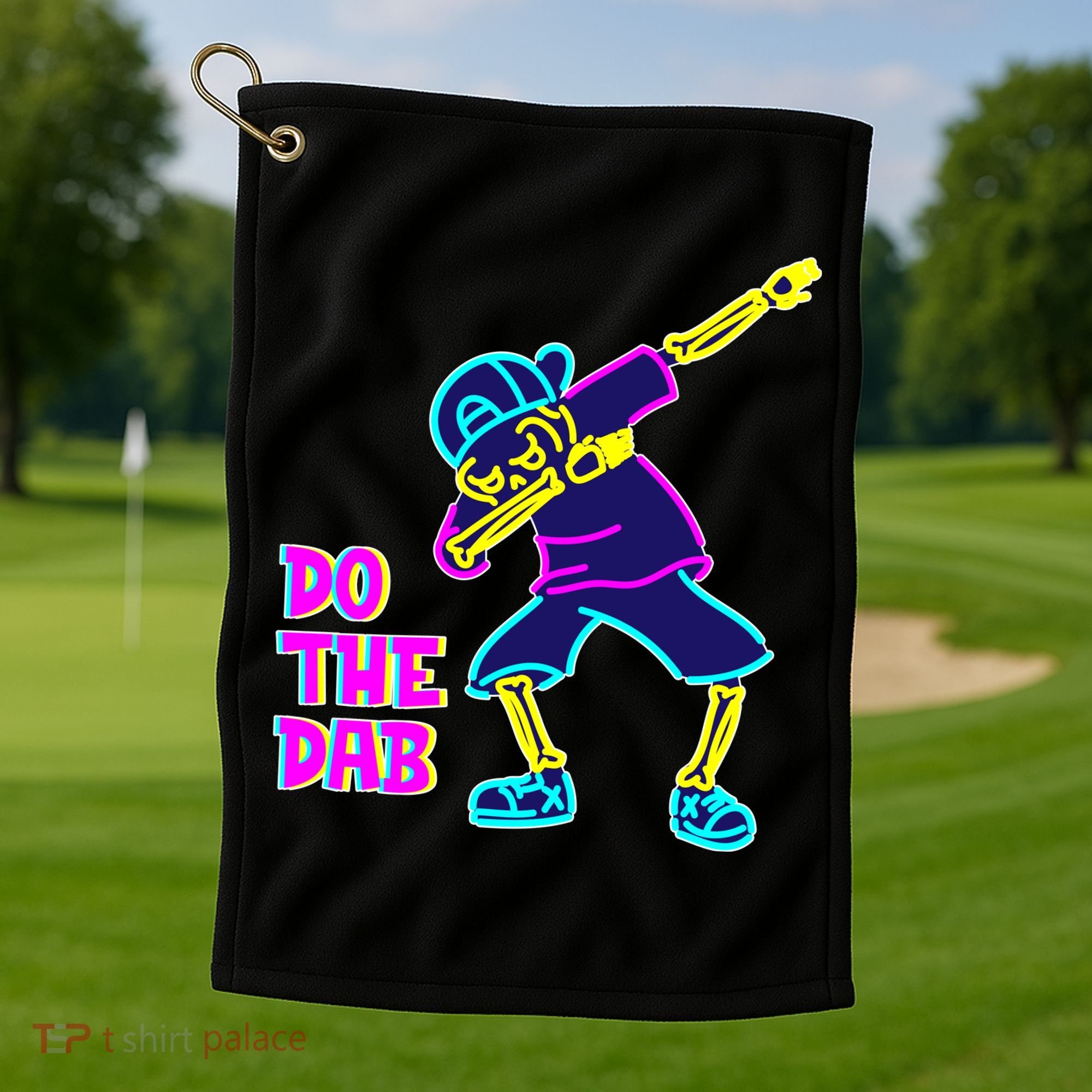 Retro Do the Dab Neon Skeleton Golf Towel
