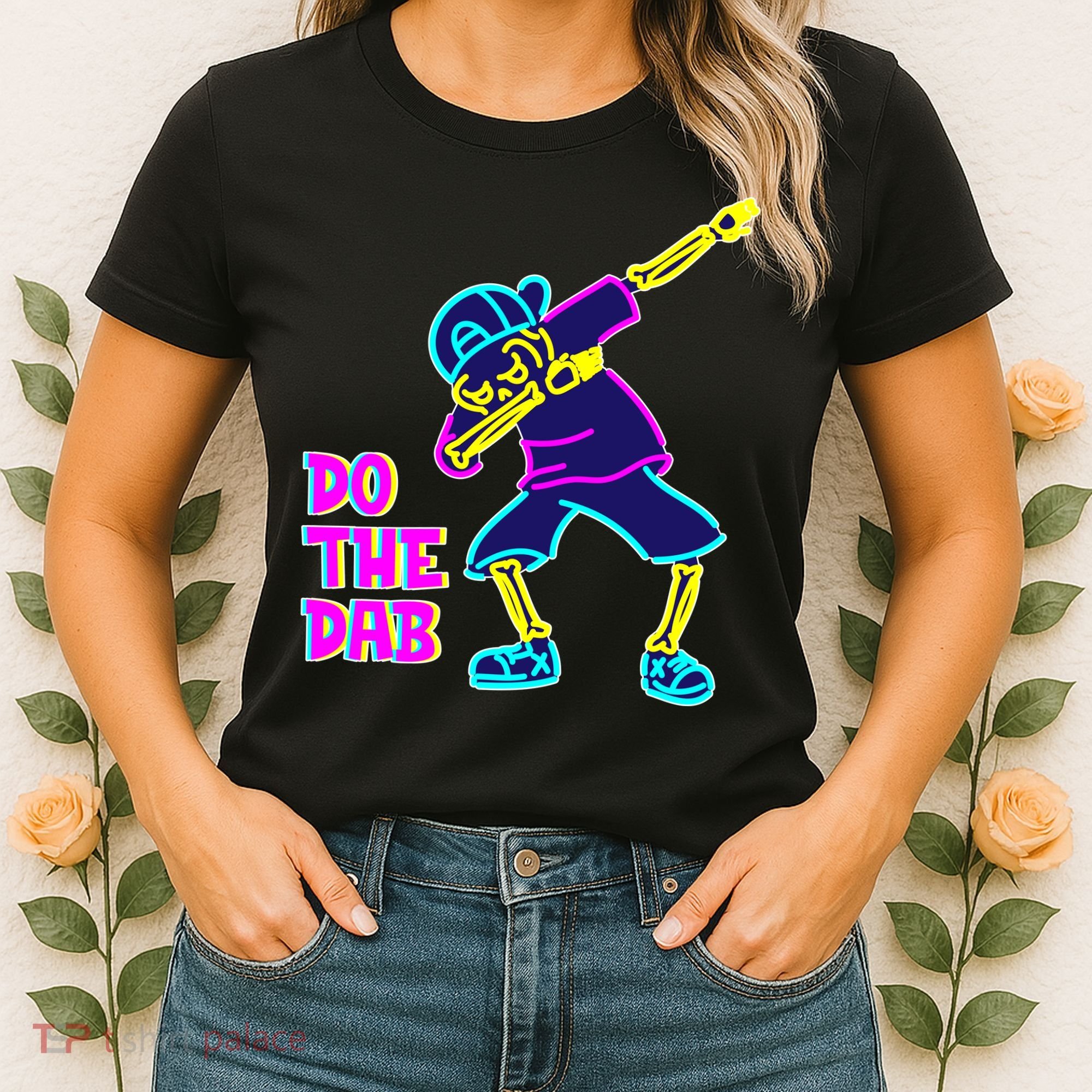 Retro Do the Dab Neon Skeleton Women's T-Shirt